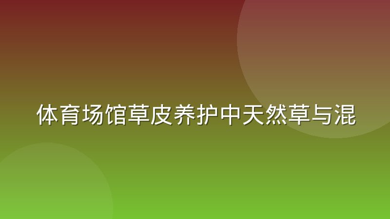 体育场馆草皮养护中天然草与混合草系统的实际取舍